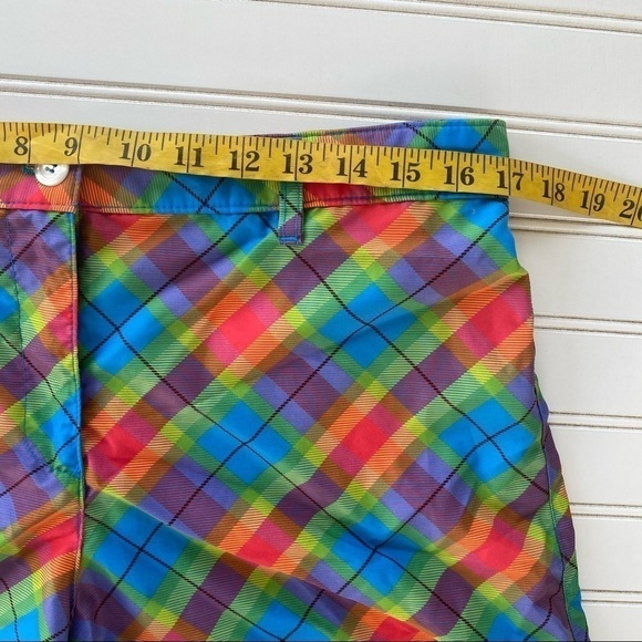 Rainbow plaid Shorts Size 12 - Picture 9 of 11